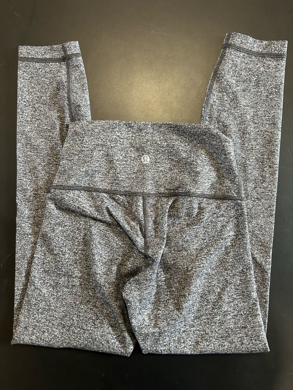 Gray Heather Athletic Leggings with Reflective Logo